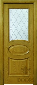 Дверь Арго стекло - дуб белый патина орех