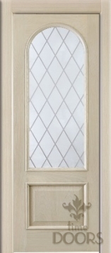 Дверь Сицилия стекло - дуб белый